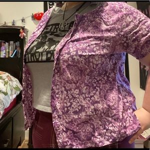 Purple Button Up Tee